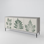 GREEN LEAFY STAMPS 3-Door Sideboard in Grey Finish