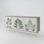 GREEN LEAFY STAMPS 3-Door Sideboard in Grey Finish