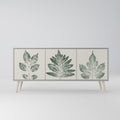 GREEN LEAFY STAMPS 3-Door Sideboard in Grey Finish