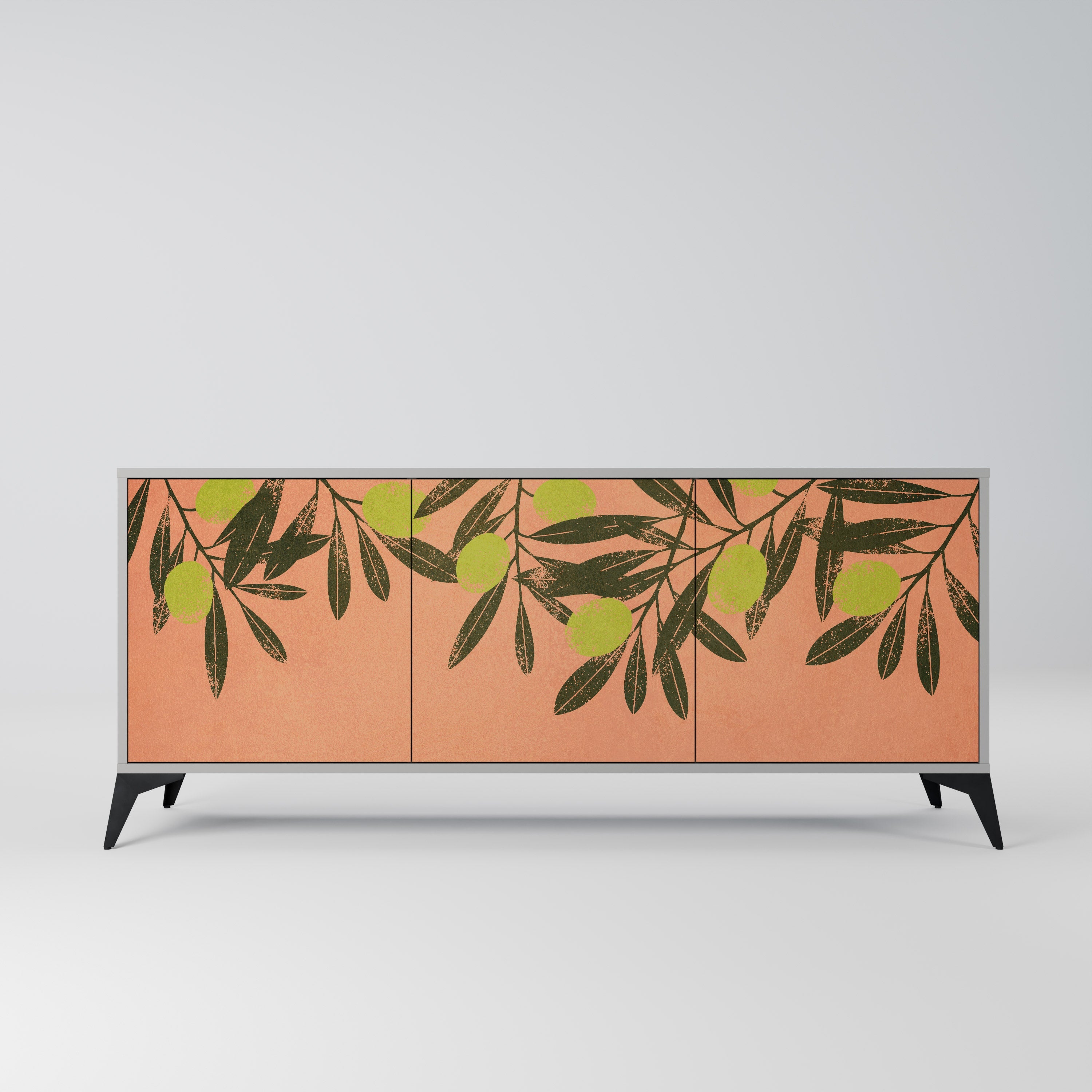 JUICY OLIVES 3-Door Sideboard in Grey Finish