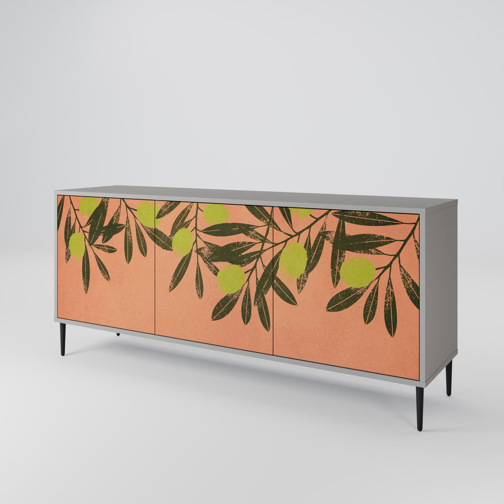 JUICY OLIVES 3-Door Sideboard in Grey Finish