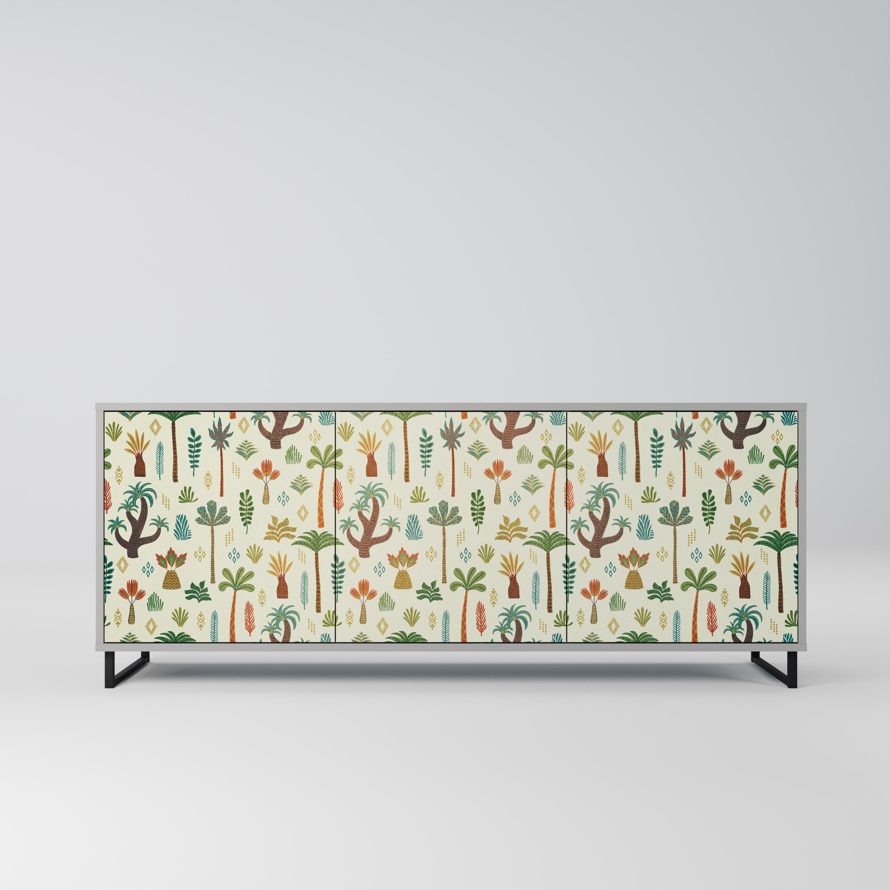 PALM SPRING 3-Door Sideboard in Grey Finish