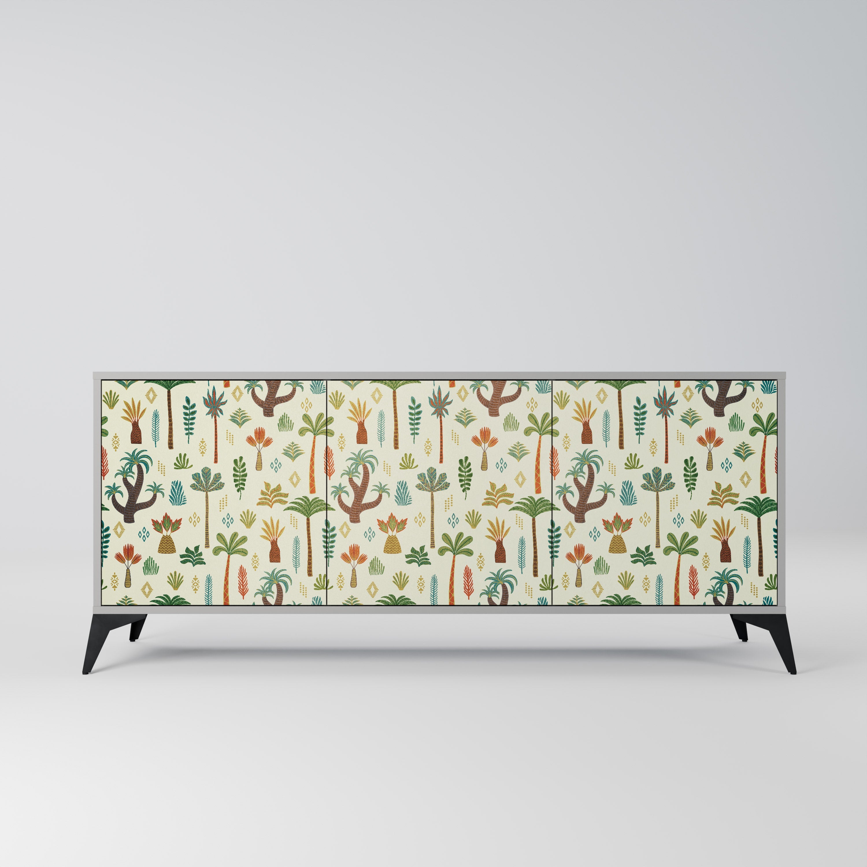 PALM SPRING 3-Door Sideboard in Grey Finish