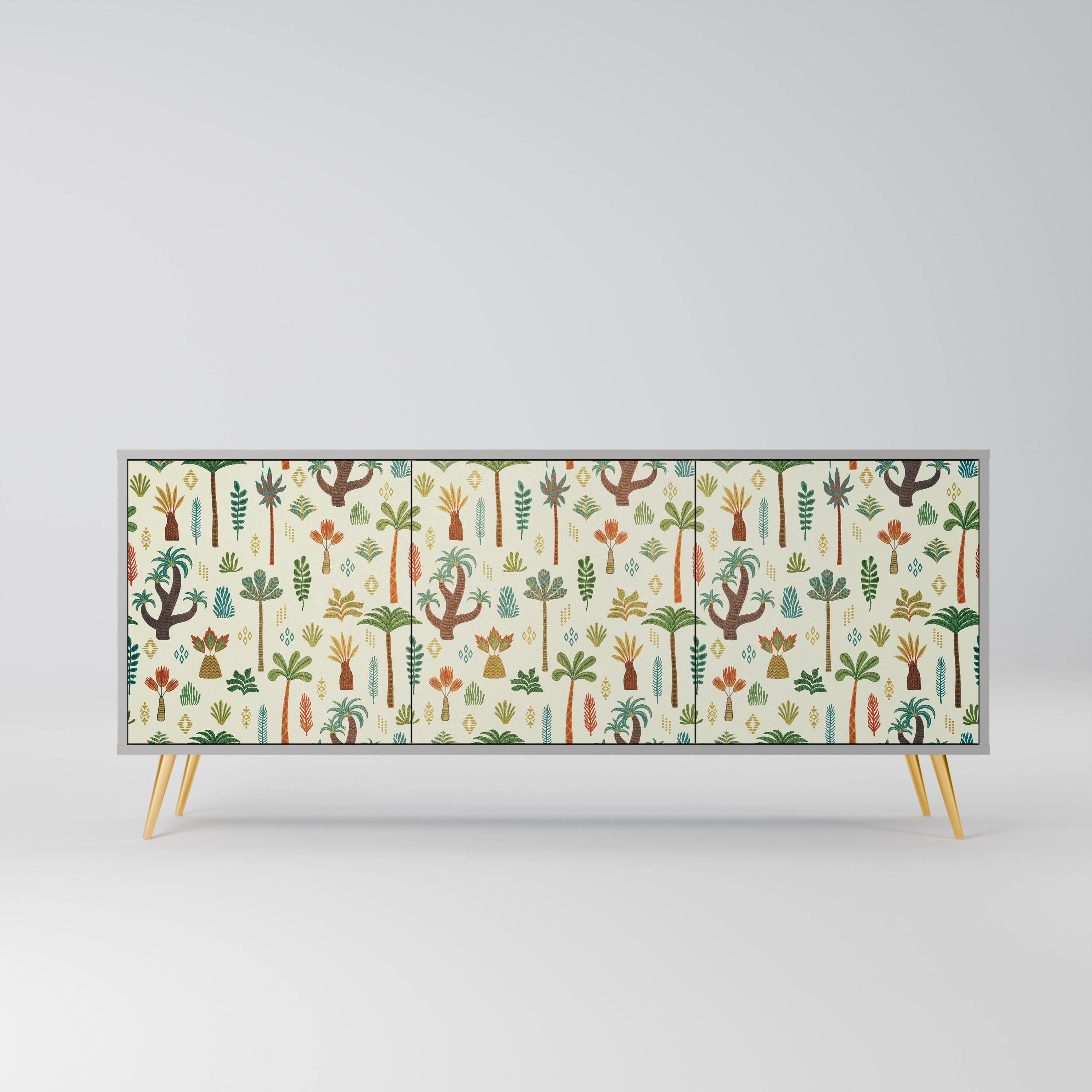 PALM SPRING 3-Door Sideboard in Grey Finish