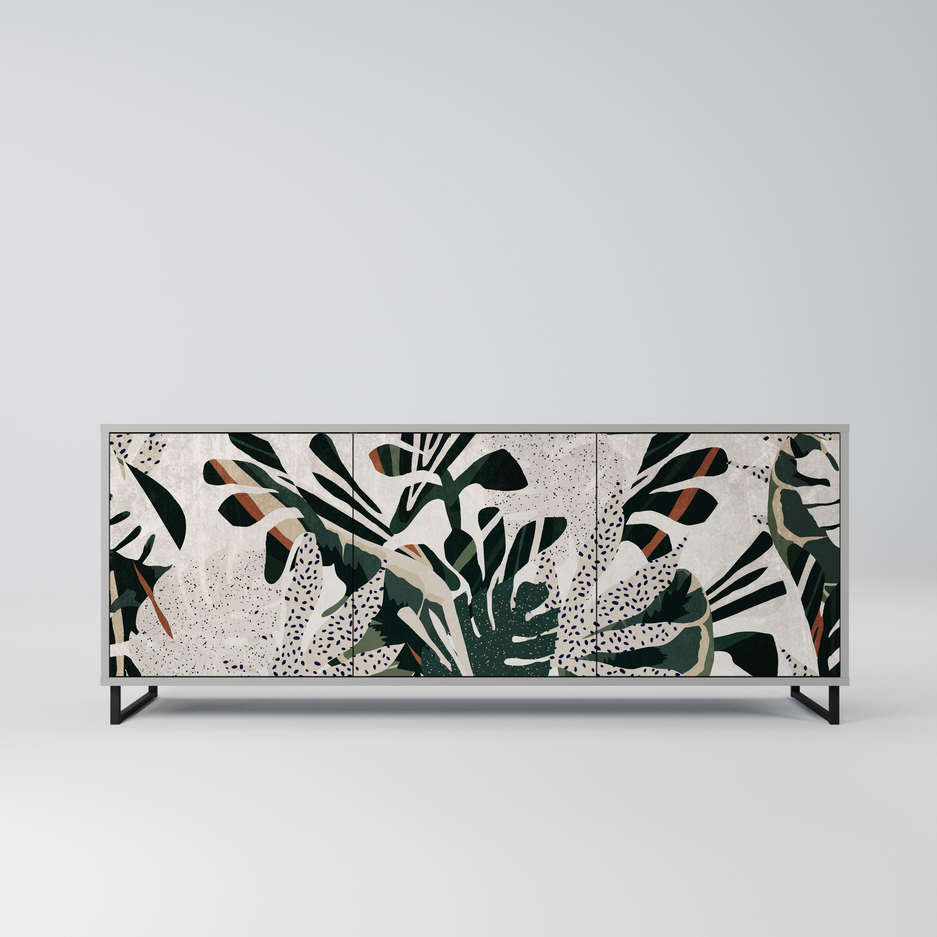 VERDURE FORMATION 3-Door Sideboard in Grey Finish