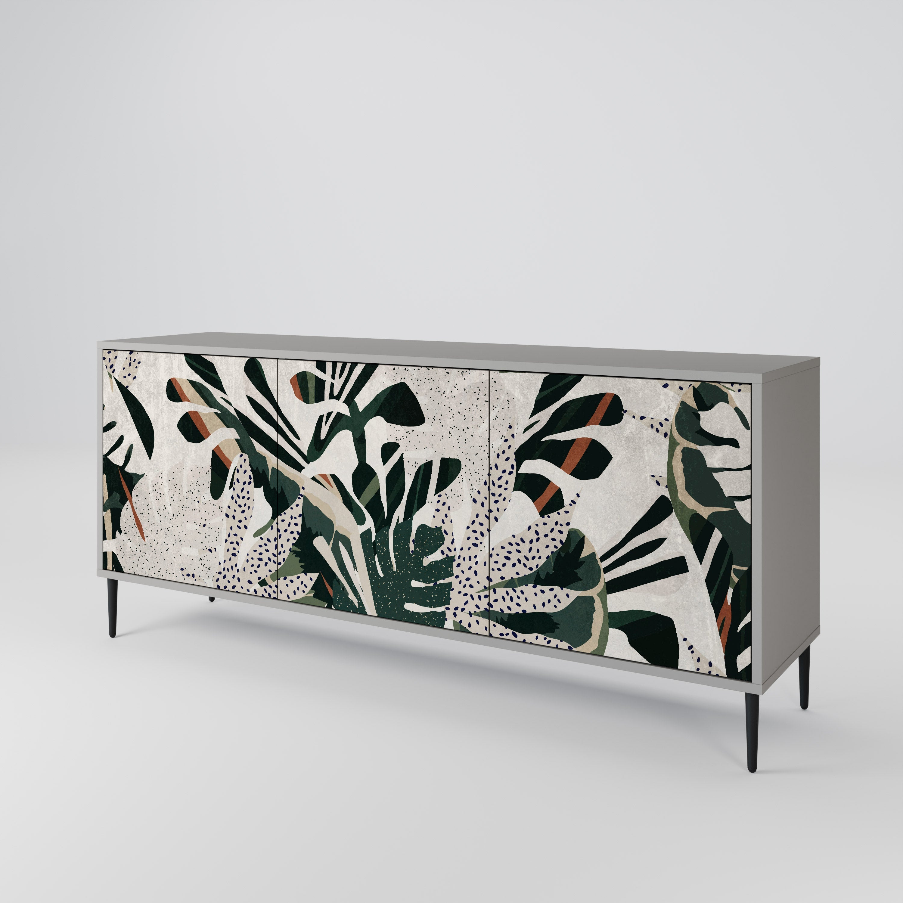 VERDURE FORMATION 3-Door Sideboard in Grey Finish