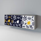 CITRUS BLACK AND WHITE 3-Door Sideboard in Grey Finish