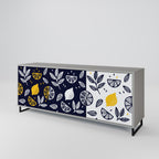 CITRUS BLACK AND WHITE 3-Door Sideboard in Grey Finish