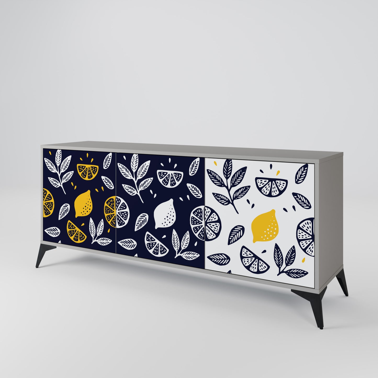 CITRUS BLACK AND WHITE Aparador de 3 Portas