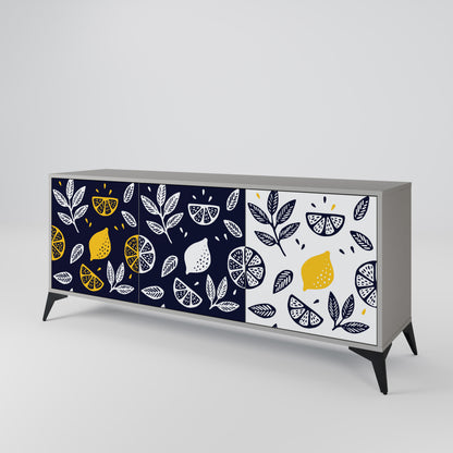 CITRUS BLACK AND WHITE Aparador de 3 Portas