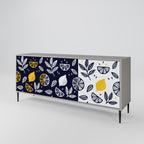 CITRUS BLACK AND WHITE 3-Door Sideboard in Grey Finish