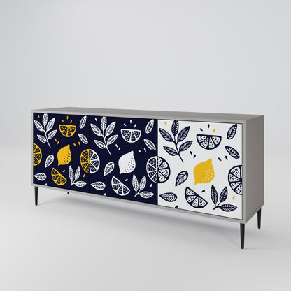 CITRUS BLACK AND WHITE Aparador de 3 Portas