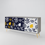 CITRUS BLACK AND WHITE 3-Door Sideboard in Grey Finish
