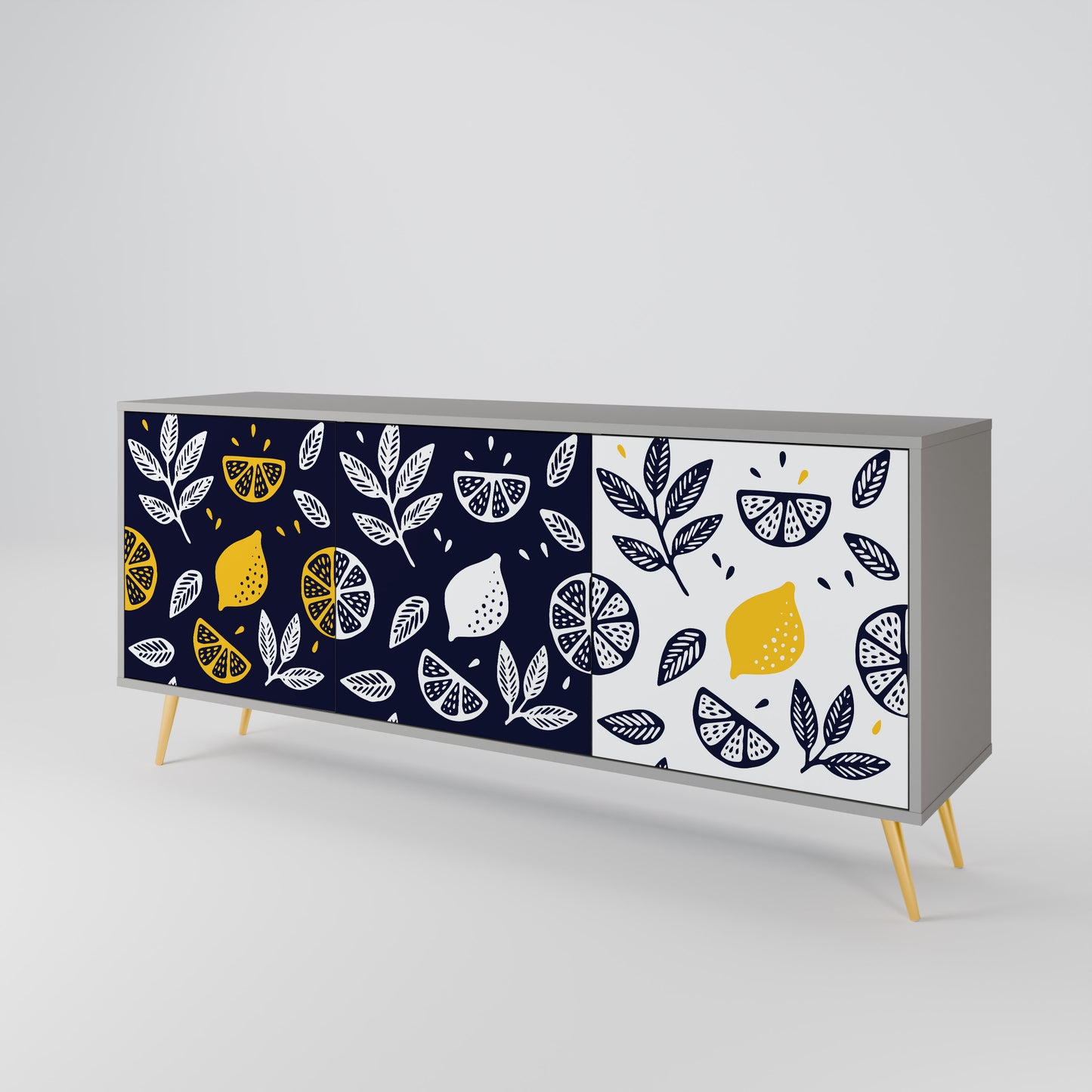 CITRUS BLACK AND WHITE Aparador de 3 Portas