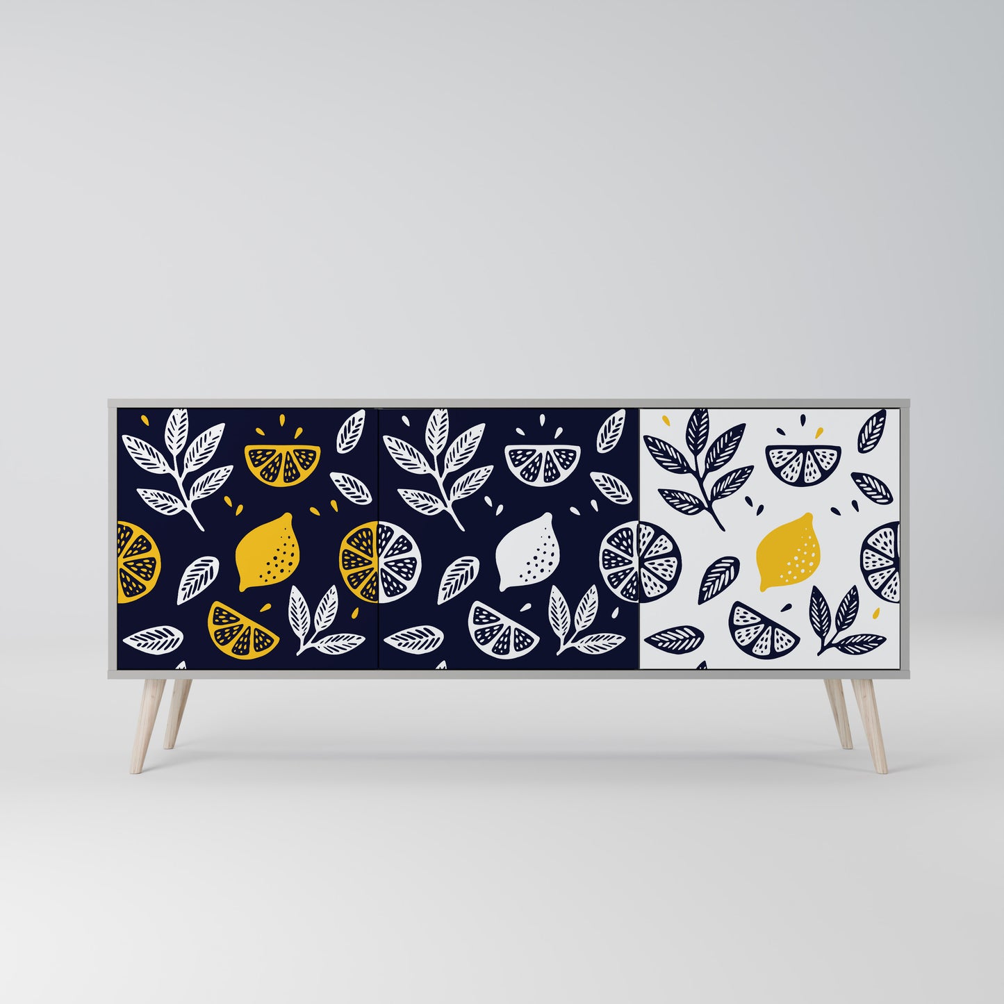 CITRUS BLACK AND WHITE Aparador de 3 Portas