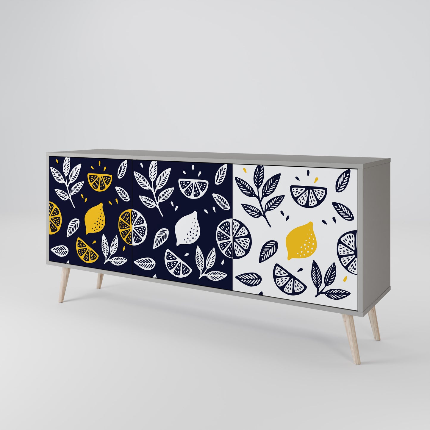 CITRUS BLACK AND WHITE Aparador de 3 Portas