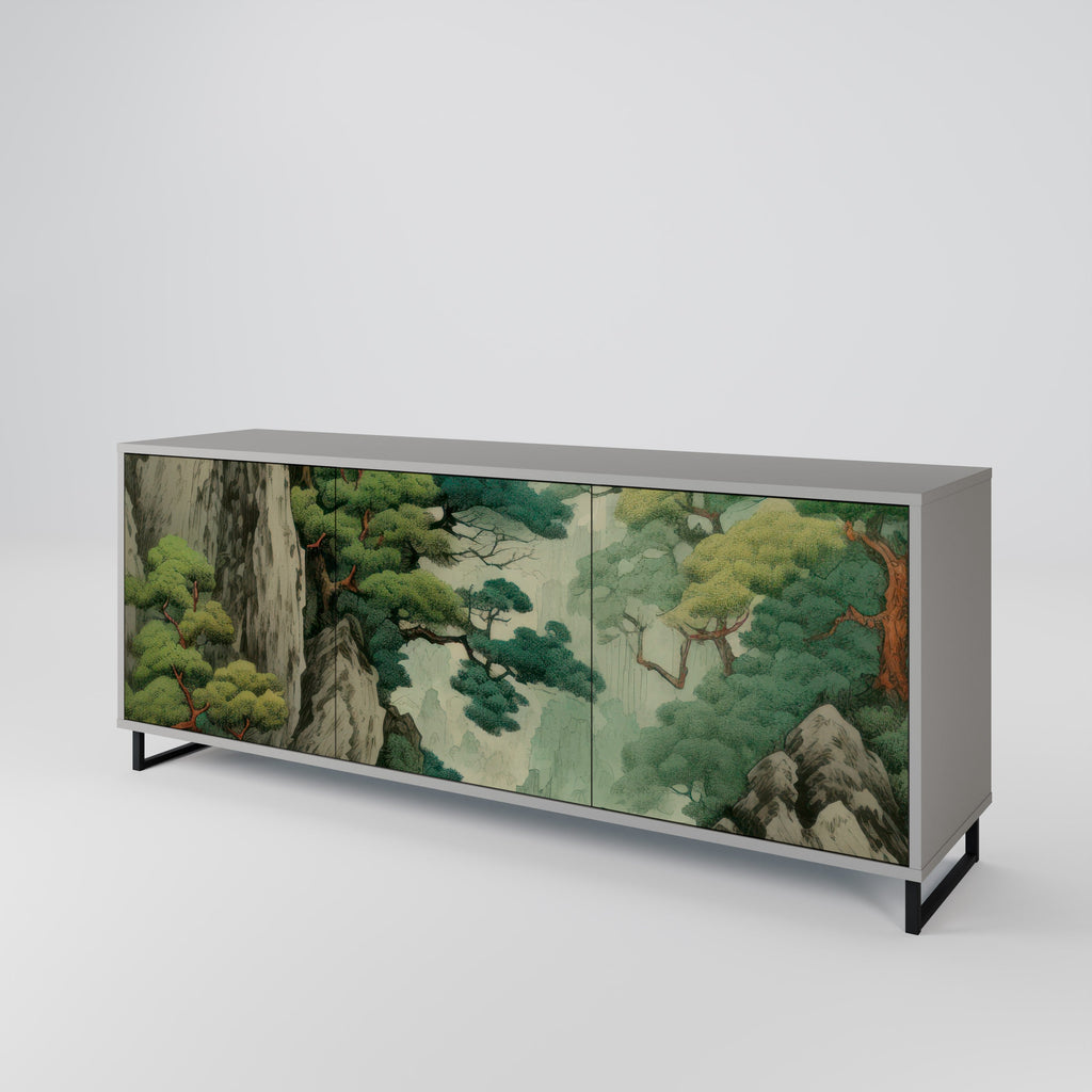 VERDURE ABYSS 3-Door Sideboard in Grey Finish