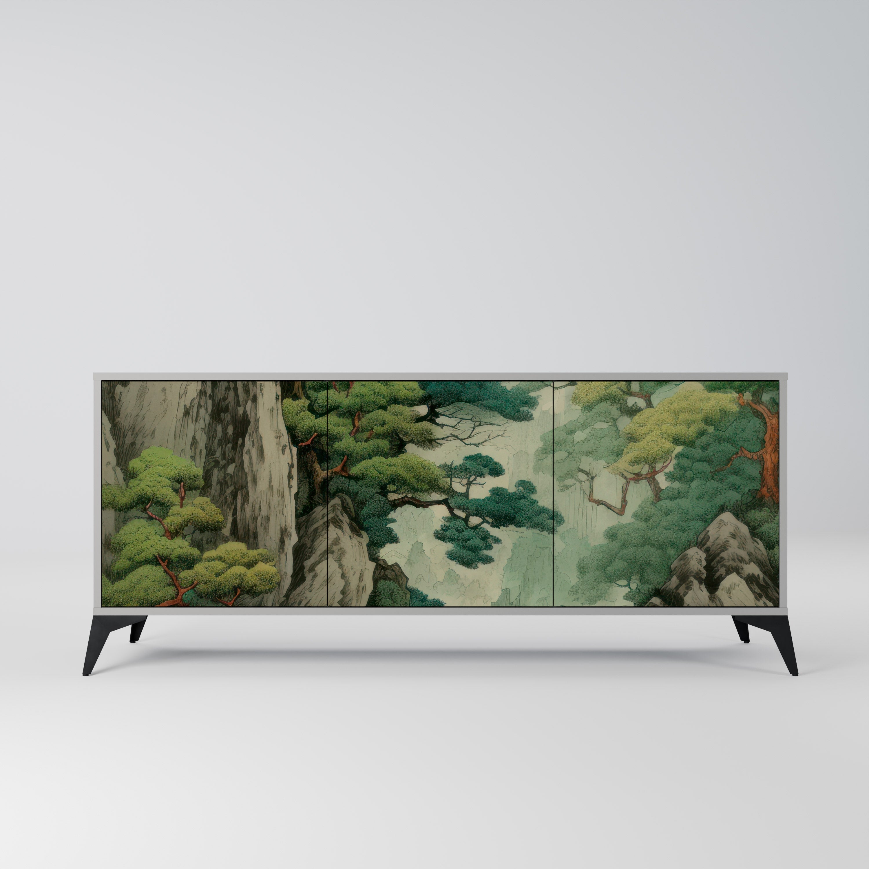 VERDURE ABYSS 3-Door Sideboard in Grey Finish