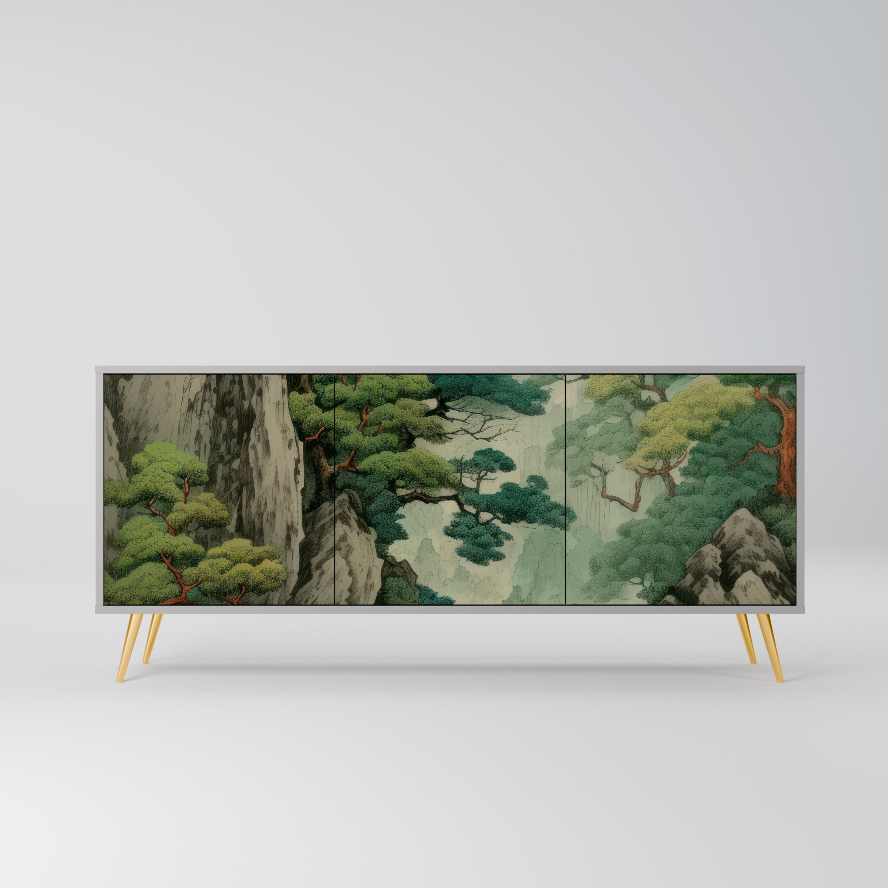 VERDURE ABYSS 3-Door Sideboard in Grey Finish