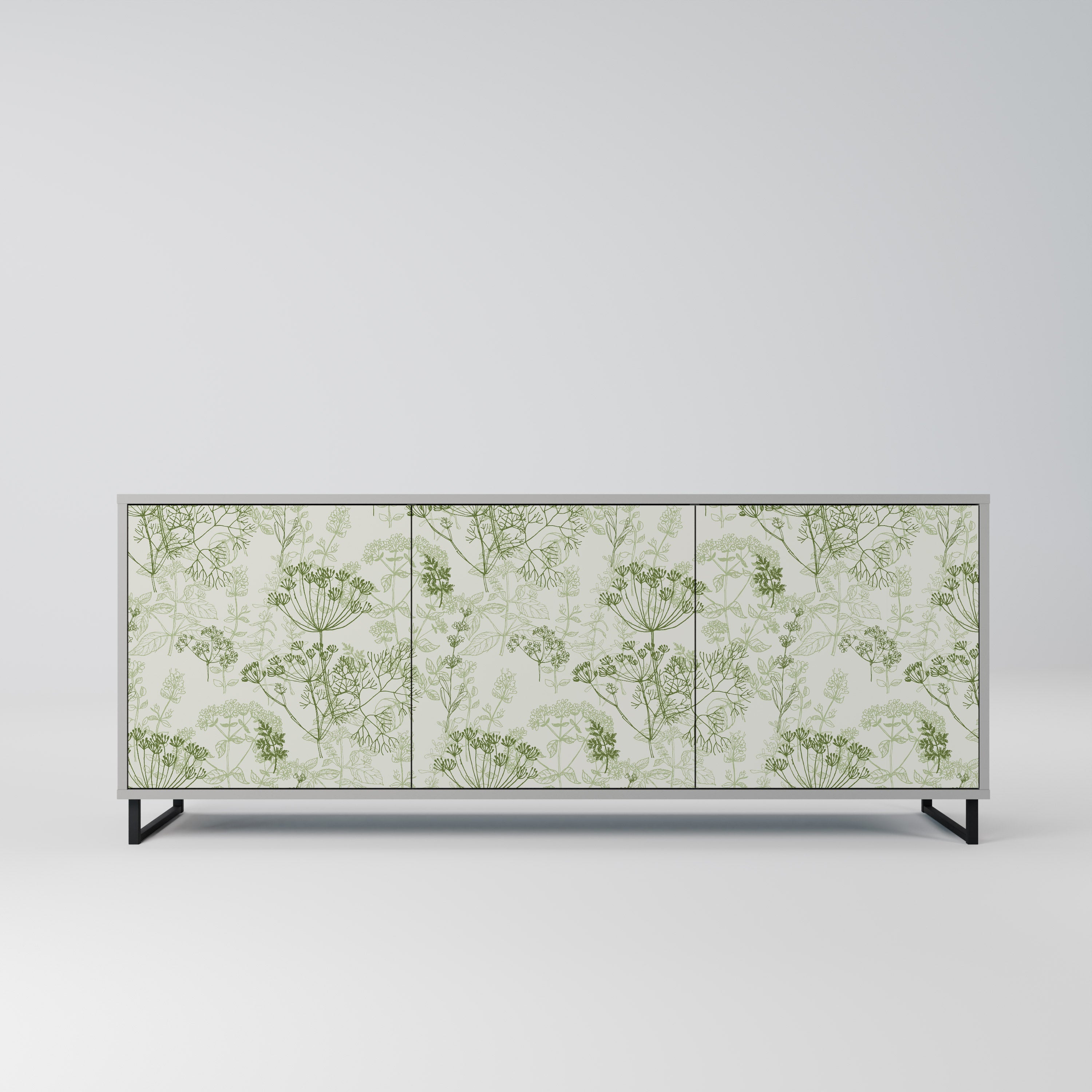 FENNEL BALDACHIN 3-Door Sideboard in Grey Finish