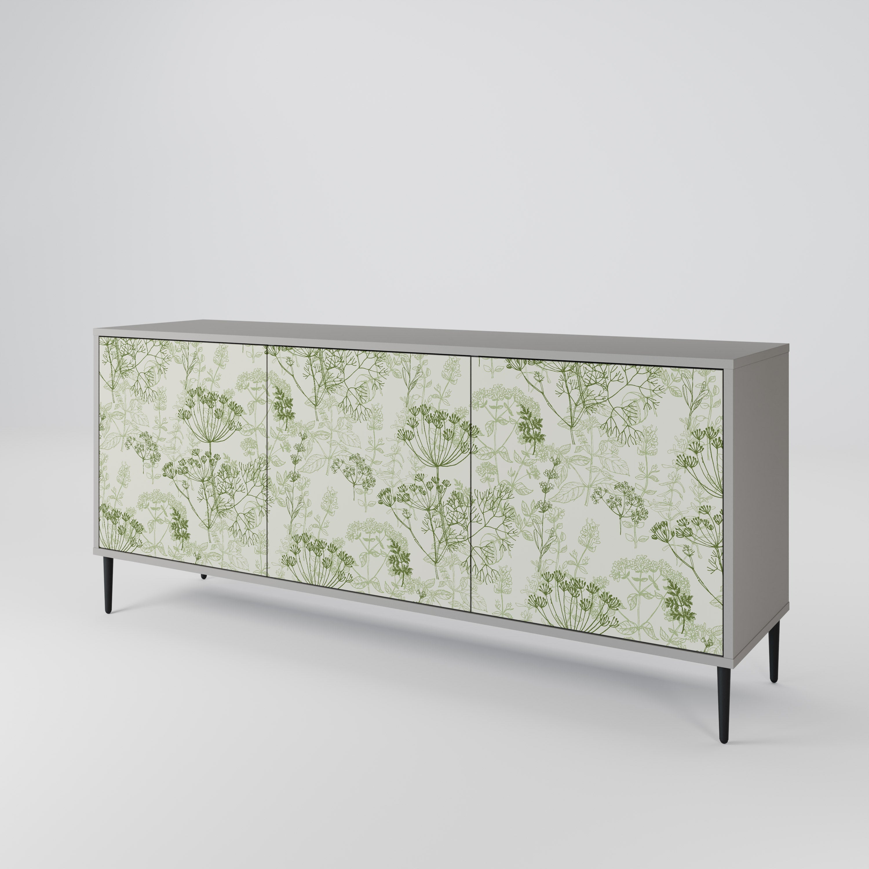 FENNEL BALDACHIN 3-Door Sideboard in Grey Finish