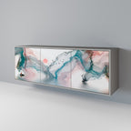 VELVET CROSSING 3-Door Sideboard in Grey Finish