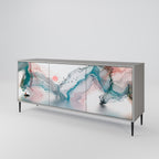 VELVET CROSSING 3-Door Sideboard in Grey Finish