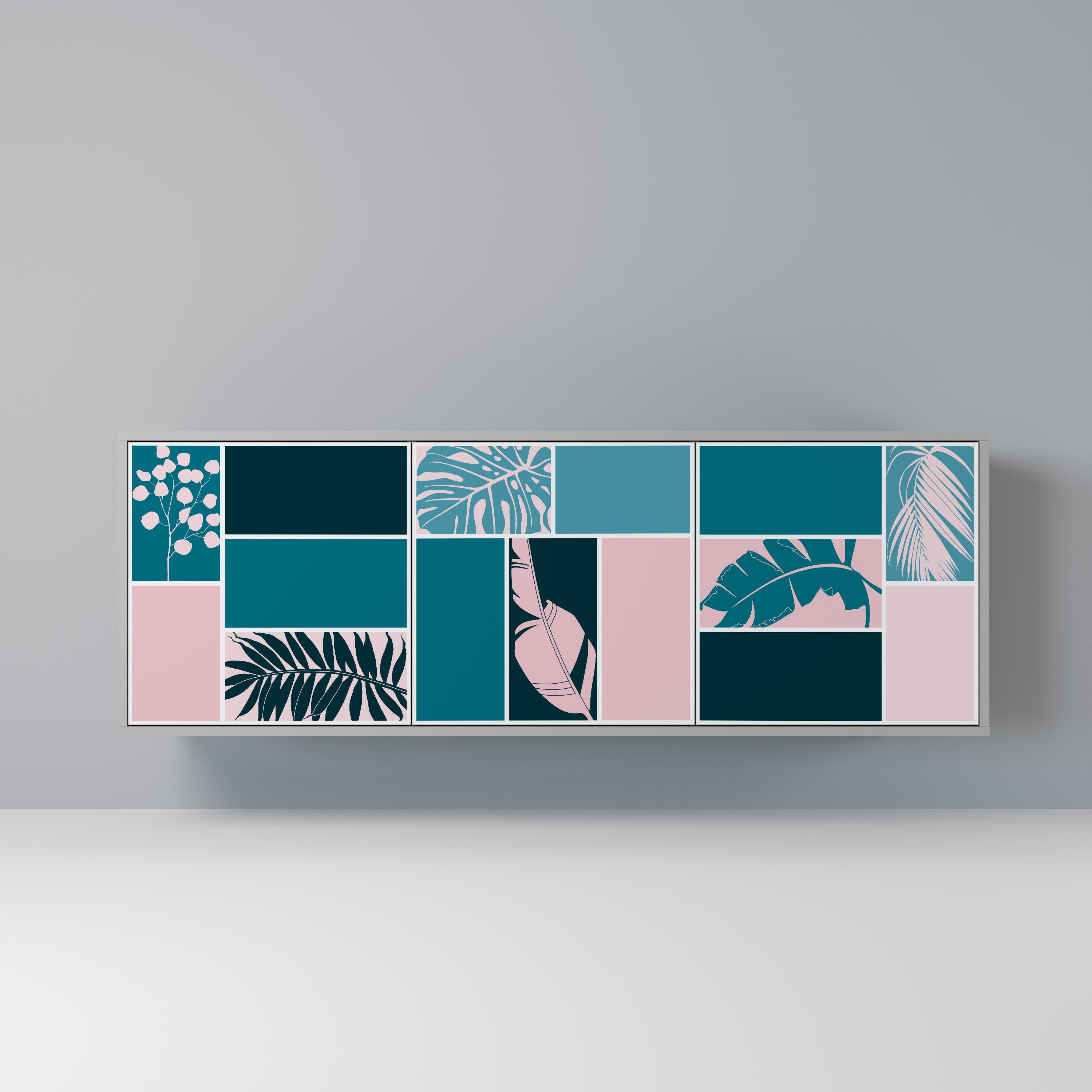 COMBINATION OF SHAPES 3-Door Sideboard in Grey Finish