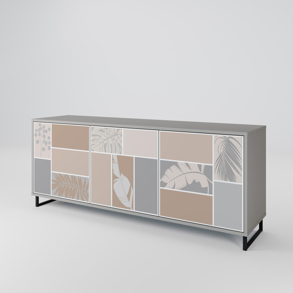 TROPICAL SHAPES 3-Door Sideboard in Grey Finish