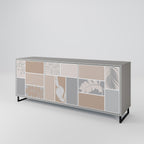 TROPICAL SHAPES 3-Door Sideboard in Grey Finish
