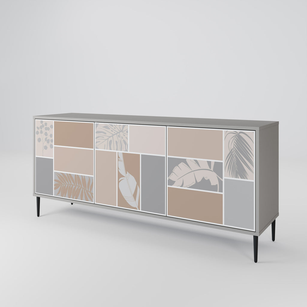 TROPICAL SHAPES 3-Door Sideboard in Grey Finish