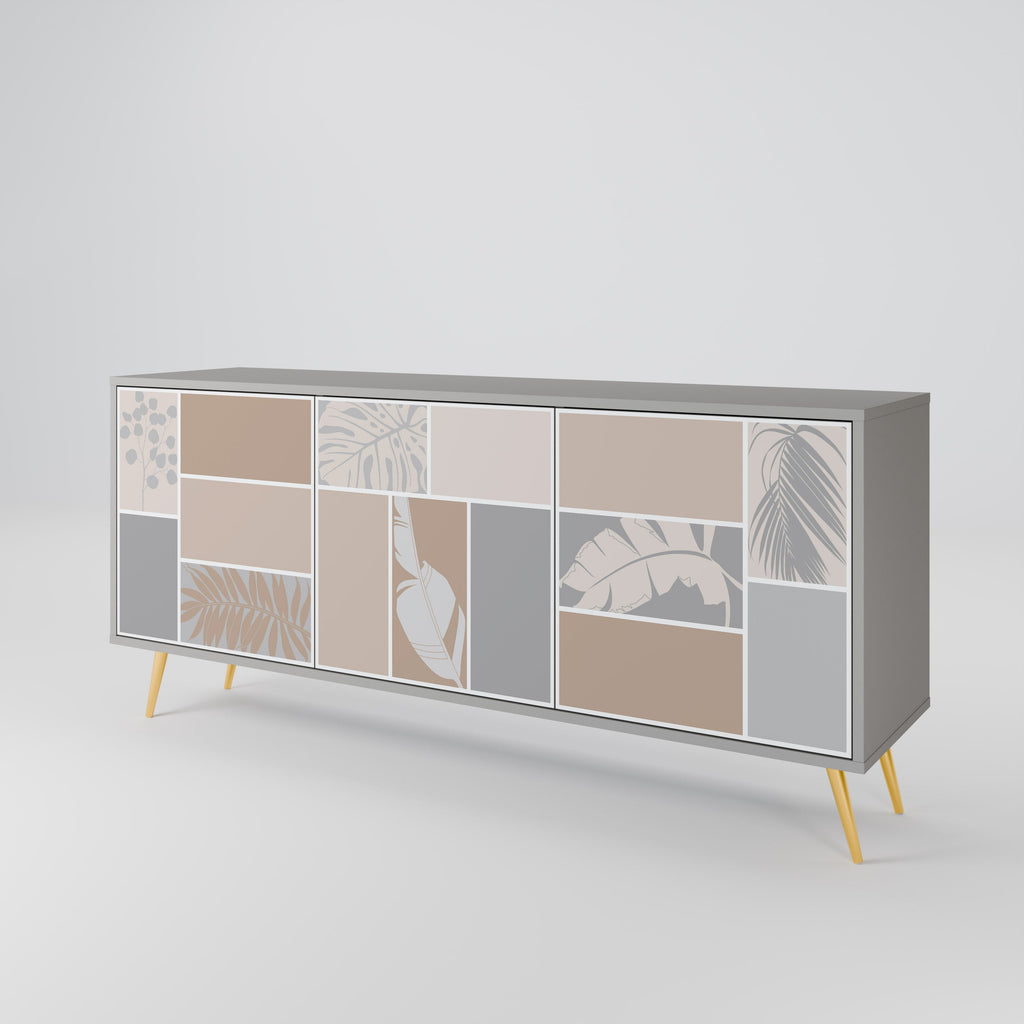 TROPICAL SHAPES 3-Door Sideboard in Grey Finish