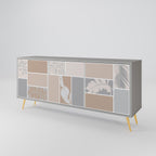 TROPICAL SHAPES 3-Door Sideboard in Grey Finish