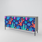 CACTUS VIBES 3-Door Sideboard in Grey Finish