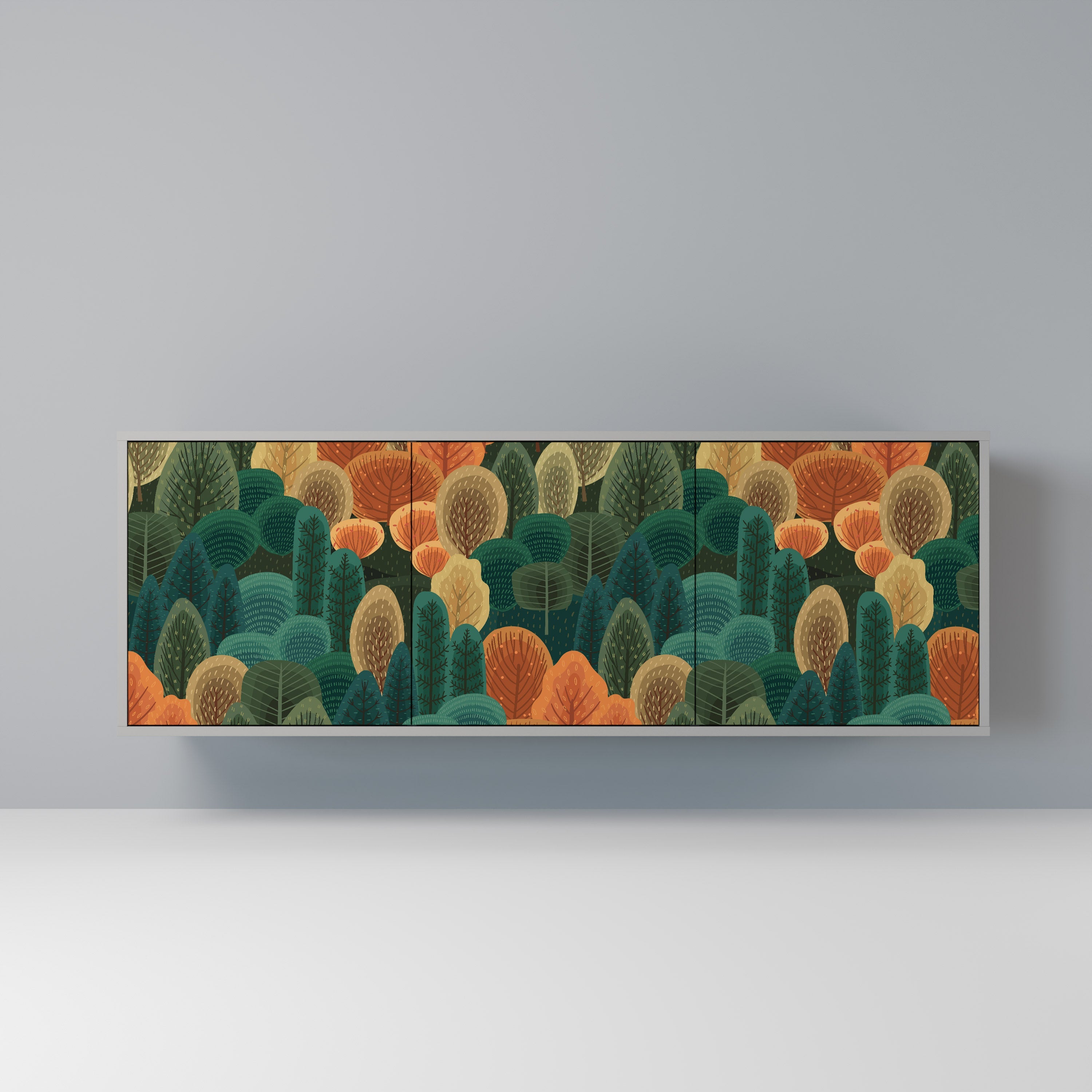 AUTUMN KALEIDOSCOPE 3-Door Sideboard in Grey Finish