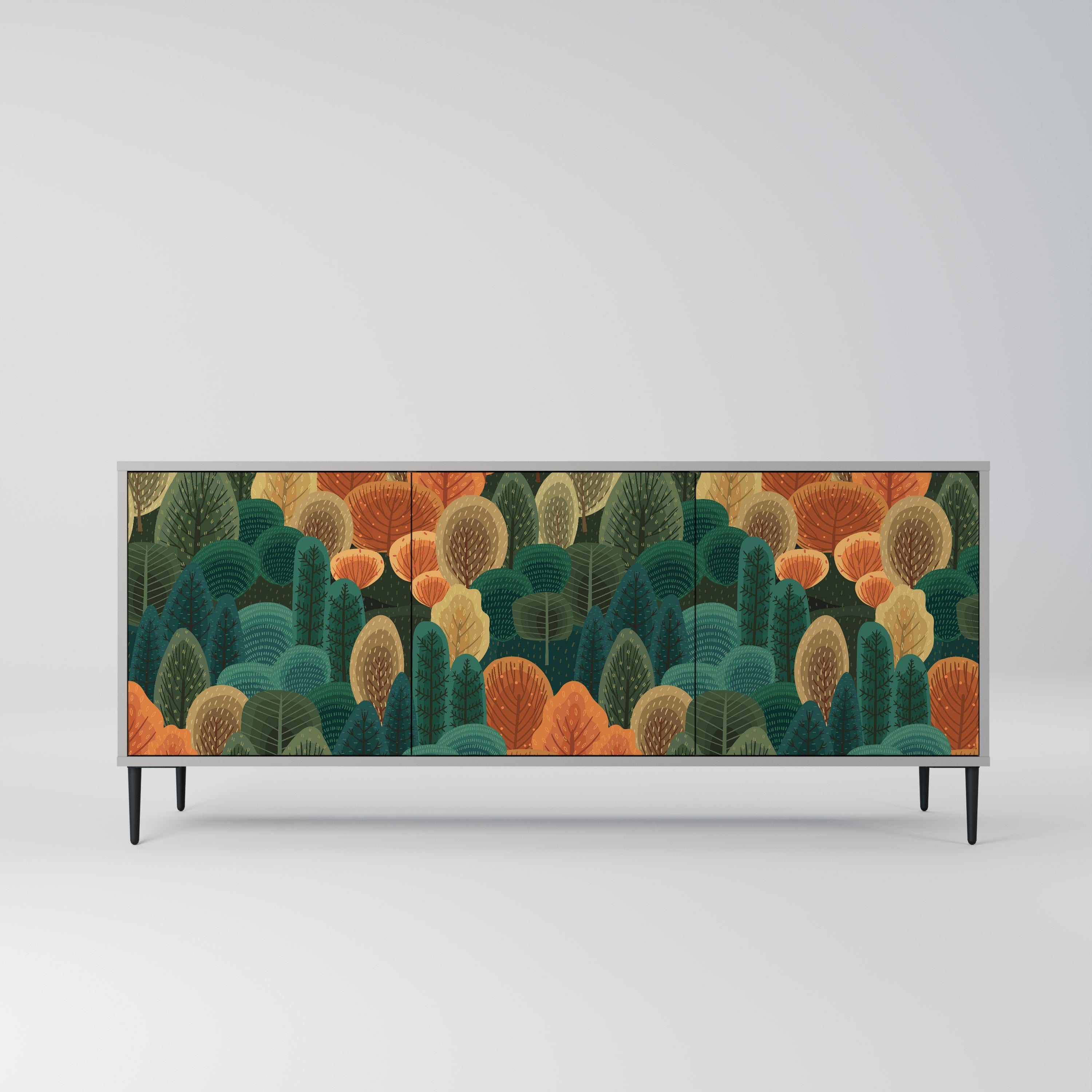 AUTUMN KALEIDOSCOPE 3-Door Sideboard in Grey Finish