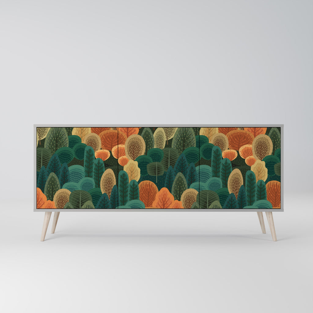 AUTUMN KALEIDOSCOPE 3-Door Sideboard in Grey Finish