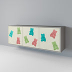 GUMMY BEARS 3-Door Sideboard in Grey Finish