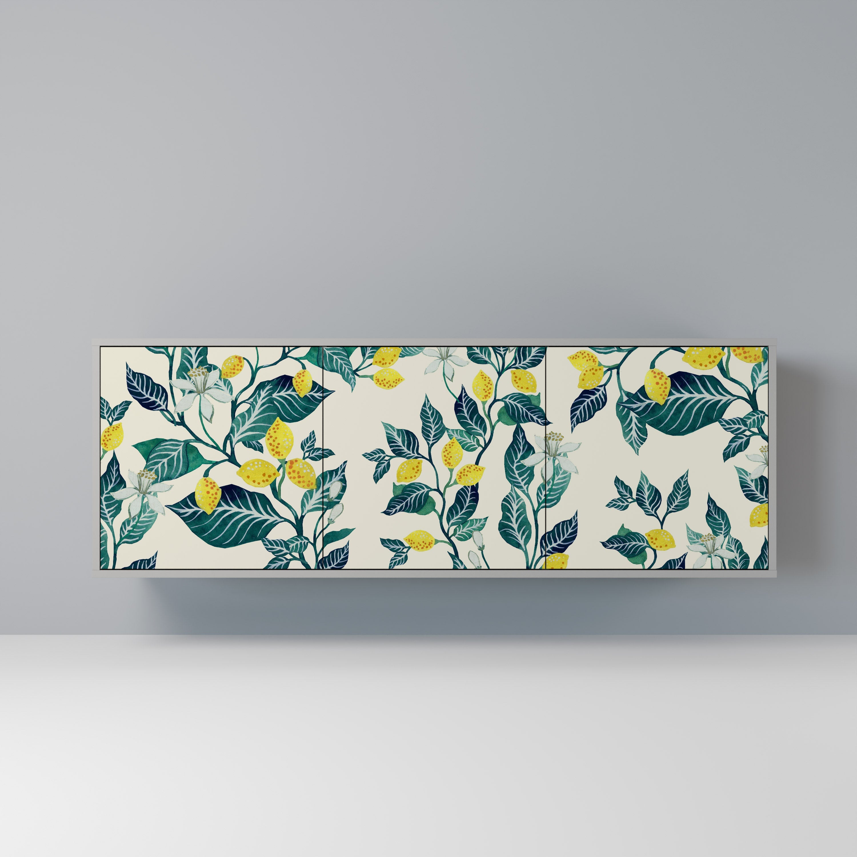 LEMON TREE 3-Door Sideboard in Grey Finish