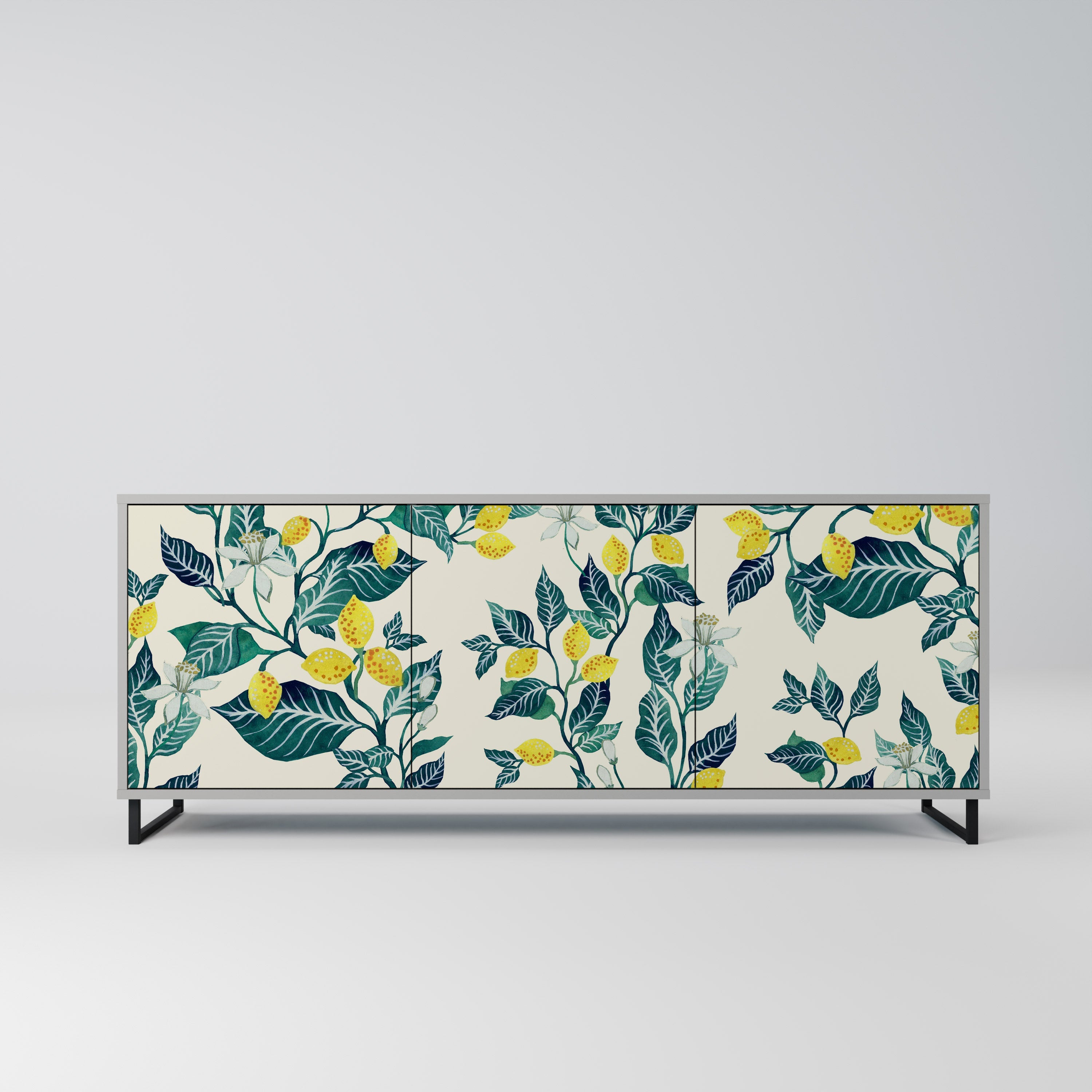 LEMON TREE 3-Door Sideboard in Grey Finish