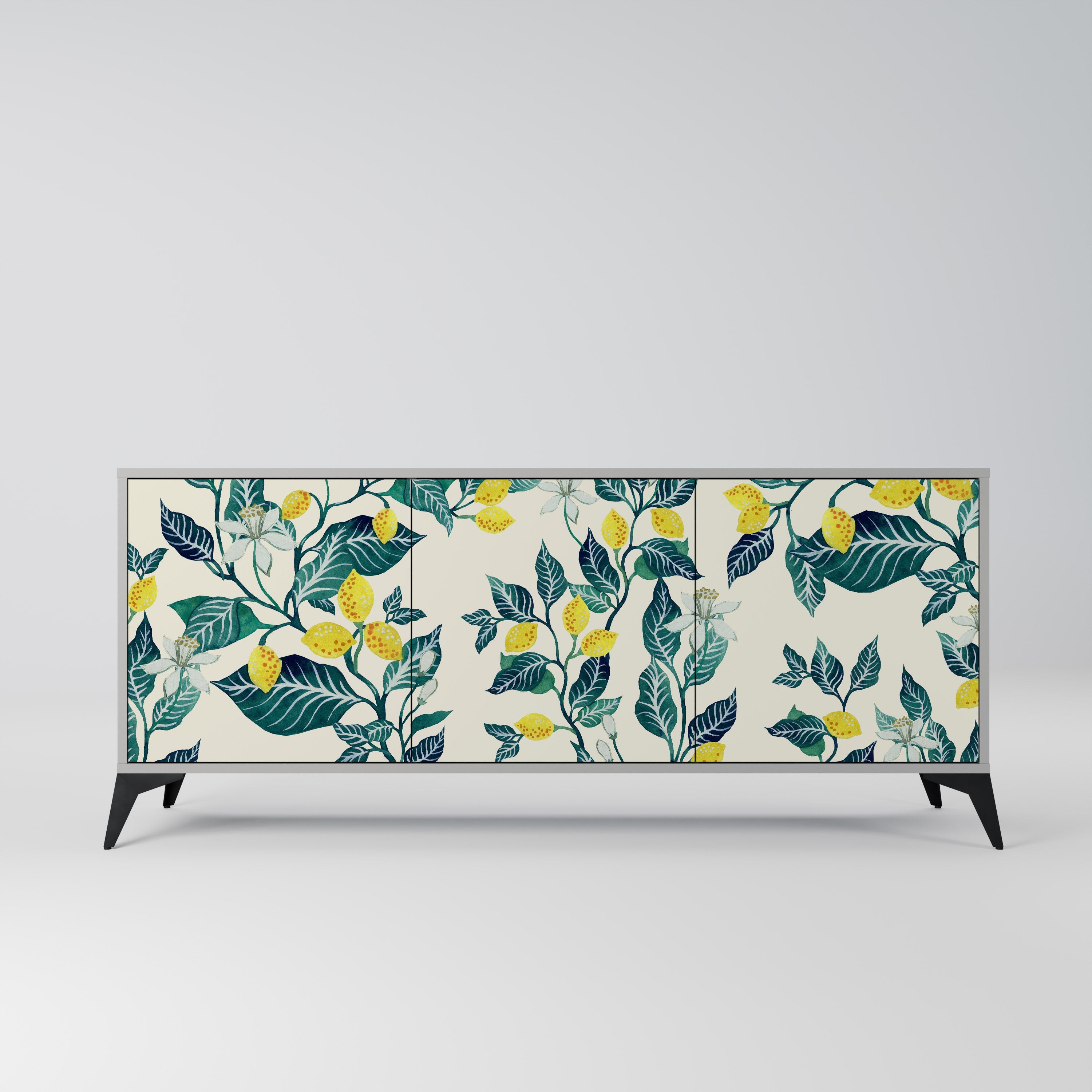 LEMON TREE 3-Door Sideboard in Grey Finish