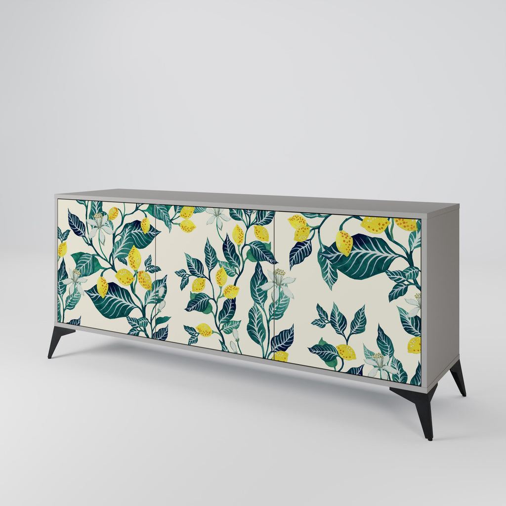 LEMON TREE 3-Door Sideboard in Grey Finish