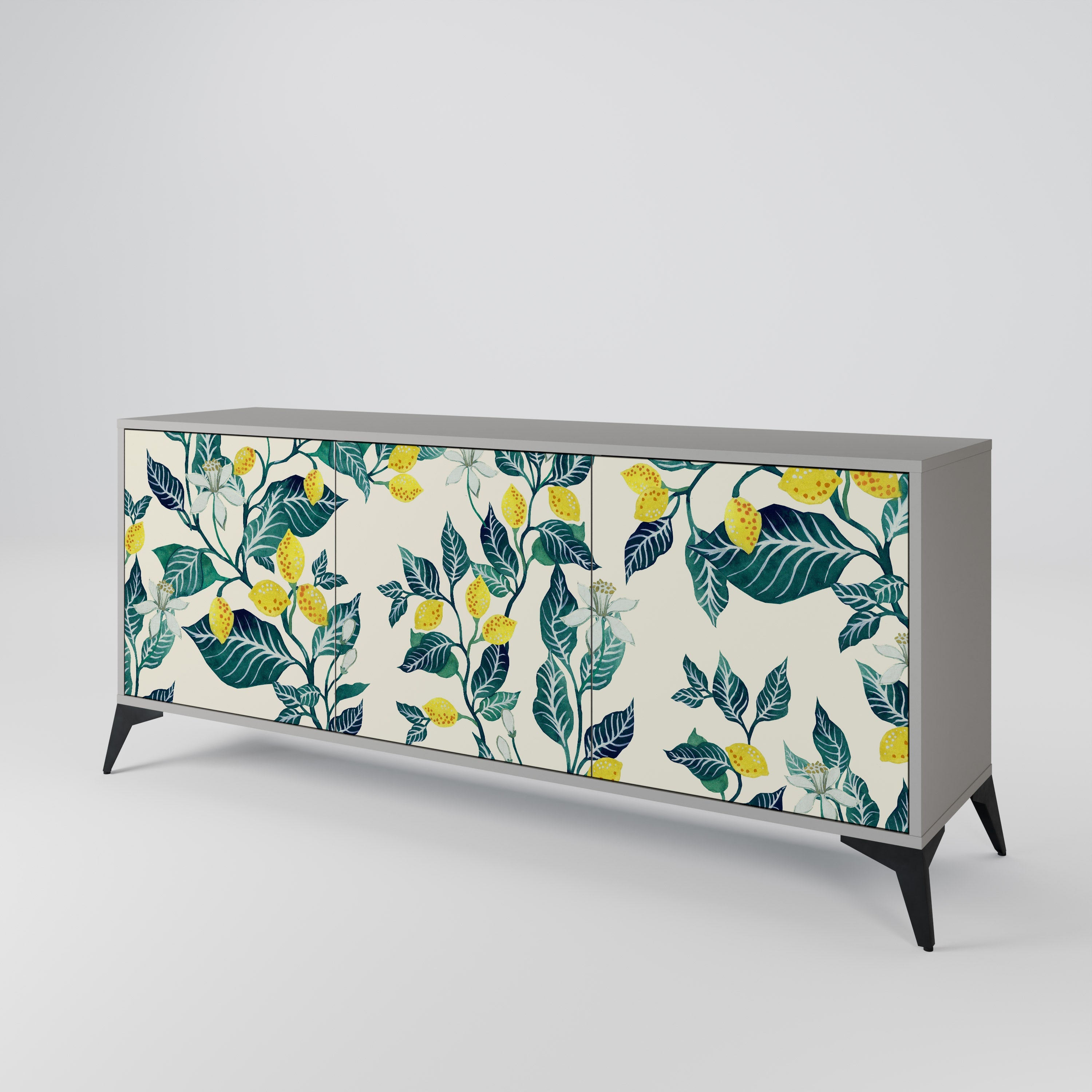 LEMON TREE 3-Door Sideboard in Grey Finish