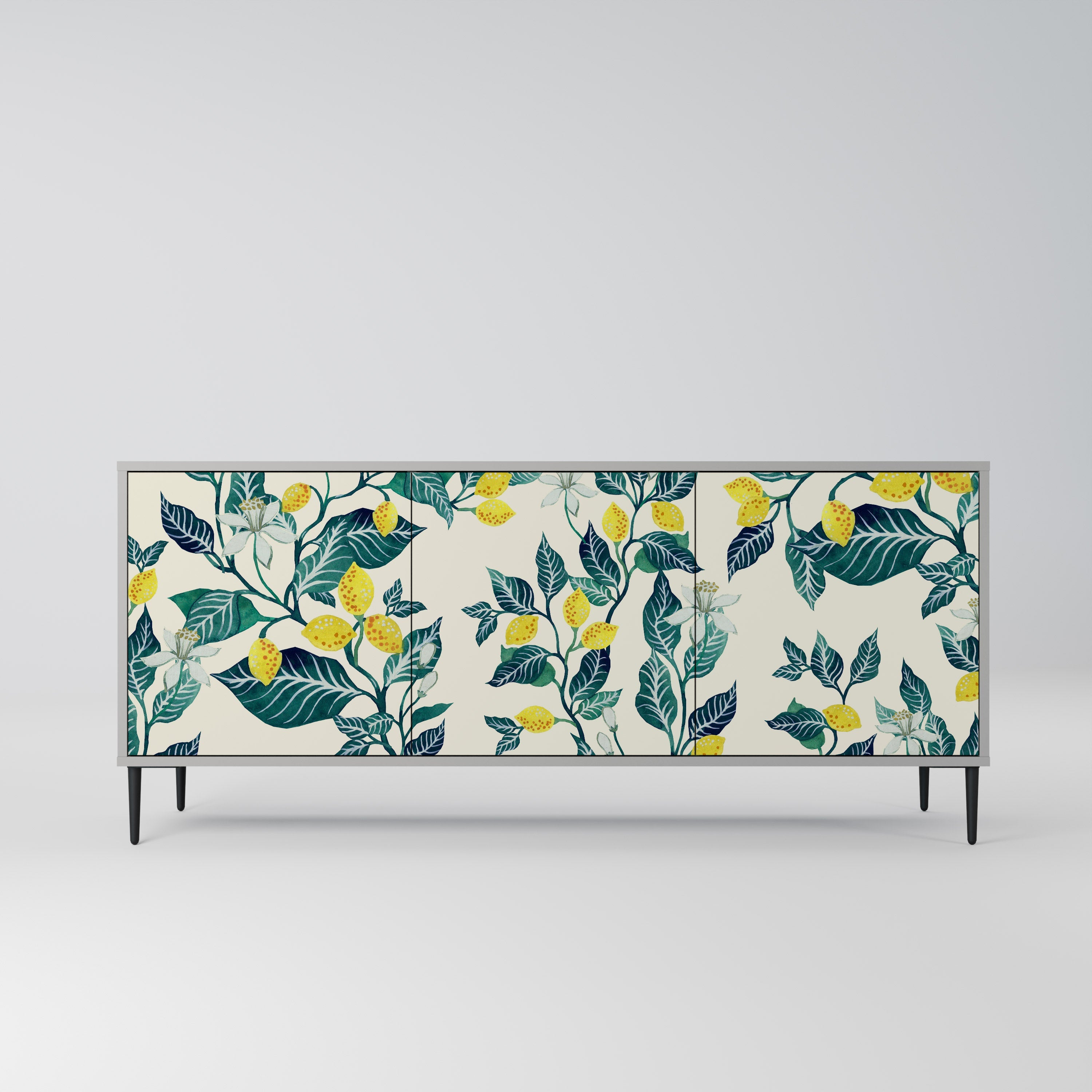 LEMON TREE 3-Door Sideboard in Grey Finish