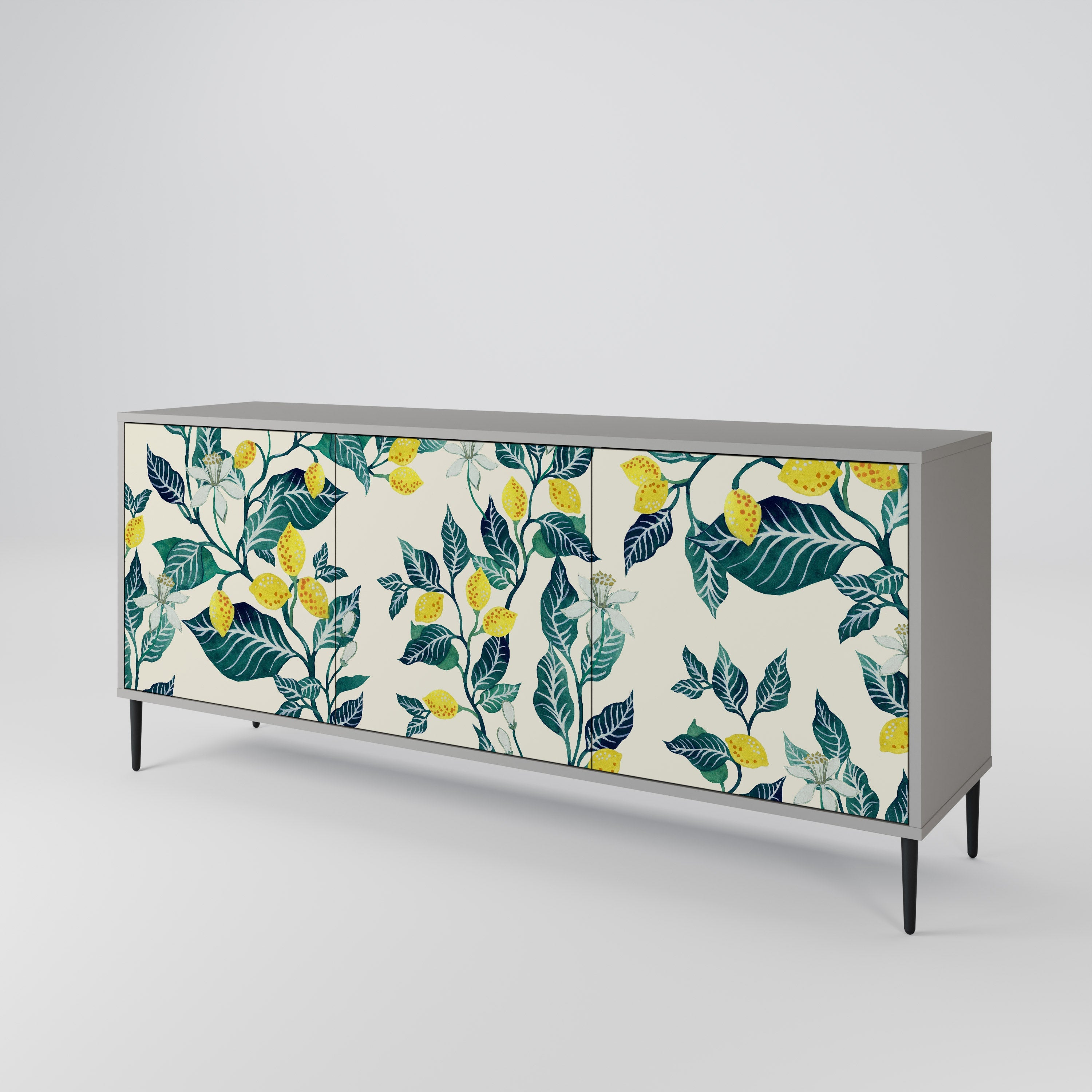 LEMON TREE 3-Door Sideboard in Grey Finish