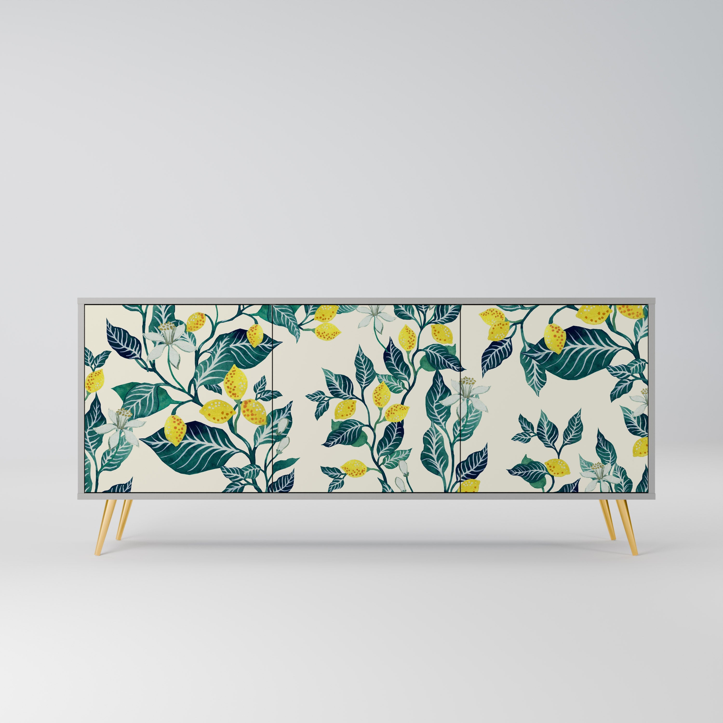 LEMON TREE 3-Door Sideboard in Grey Finish