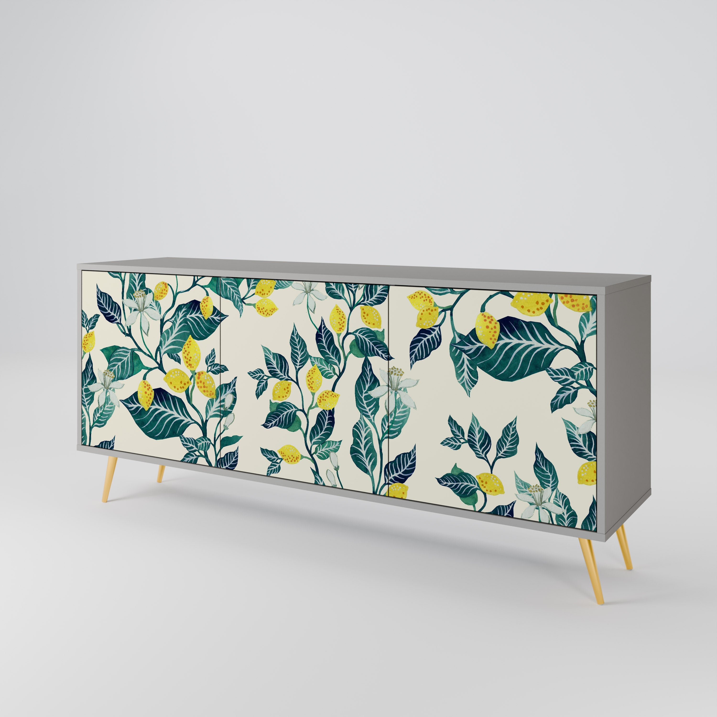 LEMON TREE 3-Door Sideboard in Grey Finish