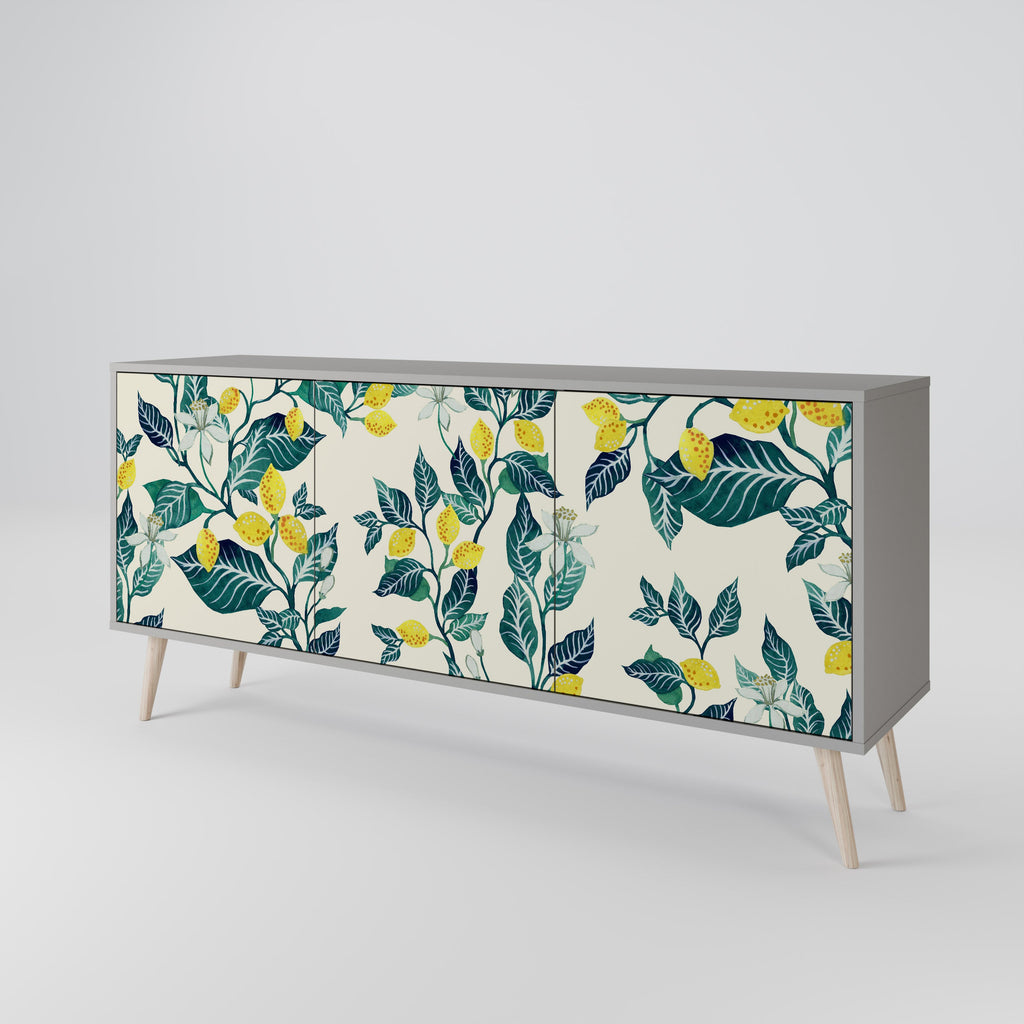 LEMON TREE 3-Door Sideboard in Grey Finish