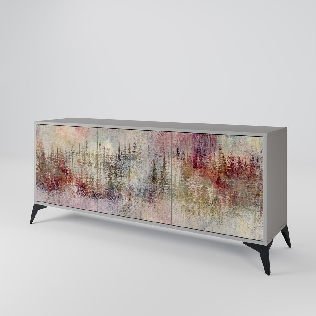 VEILED SUMMIT 3-Door Sideboard in Grey Finish