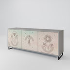 DELICATE BEAUTY 3-Door Sideboard in Grey Finish